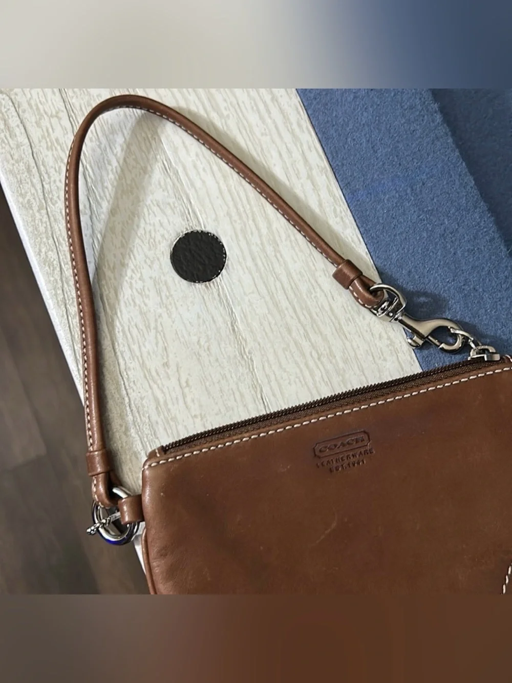 Coach leather wristlet